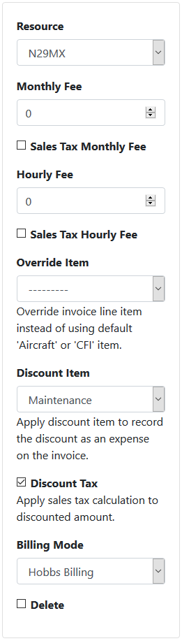 Maintenance Price Tier - Leaseback Aircraft Settings